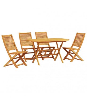 vidaXL Garden Dining Set 5 pcs Brown Solid Acacia Wood