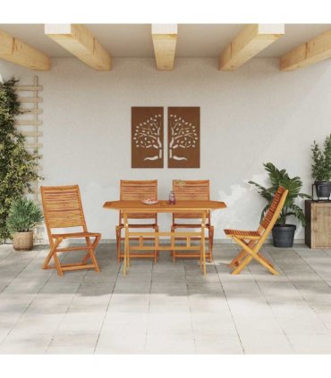 vidaXL Garden Dining Set 5 pcs Brown Solid Acacia Wood