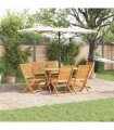 vidaXL Garden Dining Set 7 pcs Brown Solid Acacia Wood
