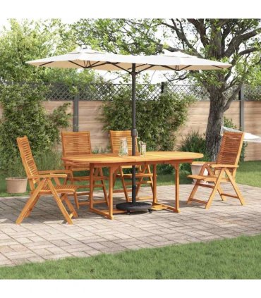 vidaXL Garden Dining Set 5 pcs Brown Solid Acacia Wood