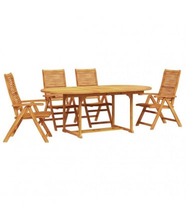 vidaXL Garden Dining Set 5 pcs Brown Solid Acacia Wood