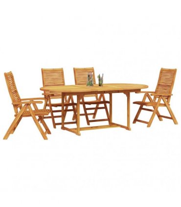 vidaXL Garden Dining Set 5 pcs Brown Solid Acacia Wood