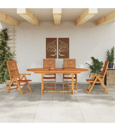 vidaXL Garden Dining Set 5 pcs Brown Solid Acacia Wood