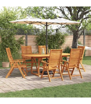 vidaXL Garden Dining Set 7 pcs Brown Solid Acacia Wood