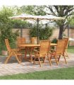 vidaXL Garden Dining Set 7 pcs Brown Solid Acacia Wood