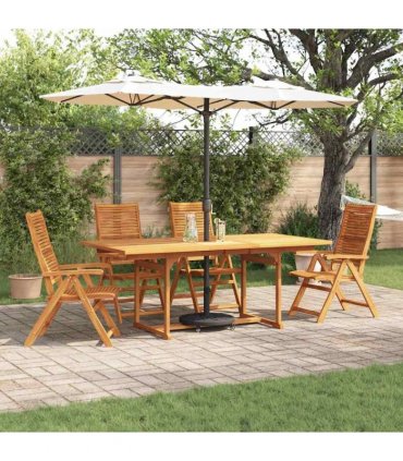 vidaXL Garden Dining Set 5 pcs Brown Solid Acacia Wood