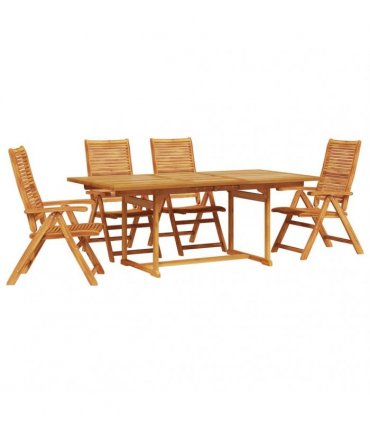 vidaXL Garden Dining Set 5 pcs Brown Solid Acacia Wood
