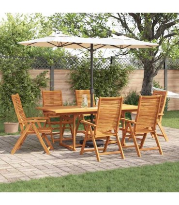 vidaXL Garden Dining Set 7 pcs Brown Solid Acacia Wood