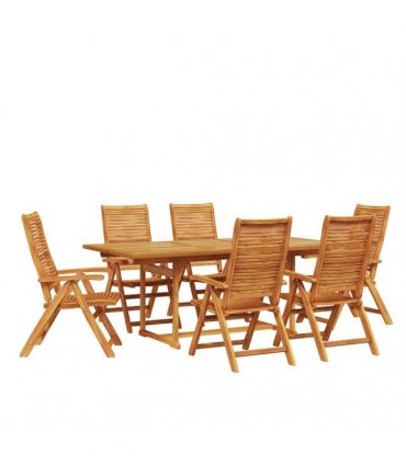 vidaXL Garden Dining Set 7 pcs Brown Solid Acacia Wood