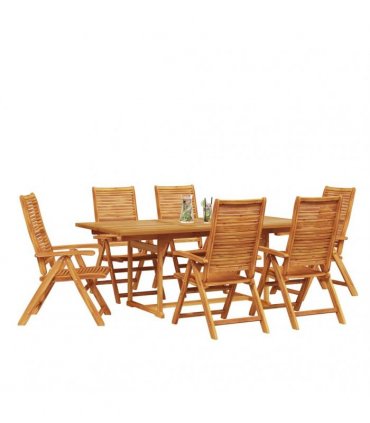 vidaXL Garden Dining Set 7 pcs Brown Solid Acacia Wood