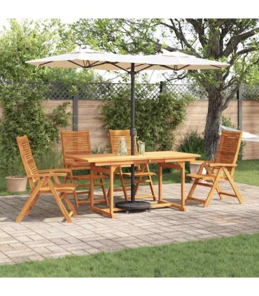 vidaXL Garden Dining Set 5 pcs Brown Solid Acacia Wood