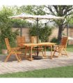 vidaXL Garden Dining Set 5 pcs Brown Solid Acacia Wood