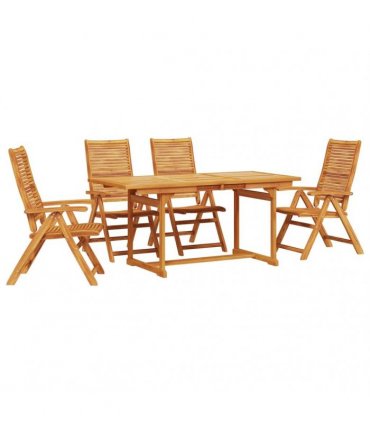 vidaXL Garden Dining Set 5 pcs Brown Solid Acacia Wood