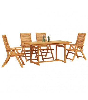 vidaXL Garden Dining Set 5 pcs Brown Solid Acacia Wood