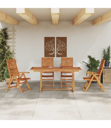 vidaXL Garden Dining Set 5 pcs Brown Solid Acacia Wood