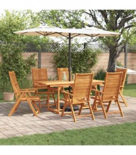 vidaXL Garden Dining Set 7 pcs Brown Solid Acacia Wood