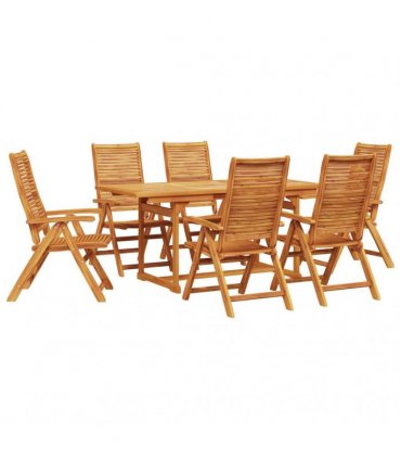 vidaXL Garden Dining Set 7 pcs Brown Solid Acacia Wood