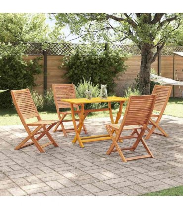 vidaXL Garden Dining Set 5 pcs Brown Solid Acacia Wood