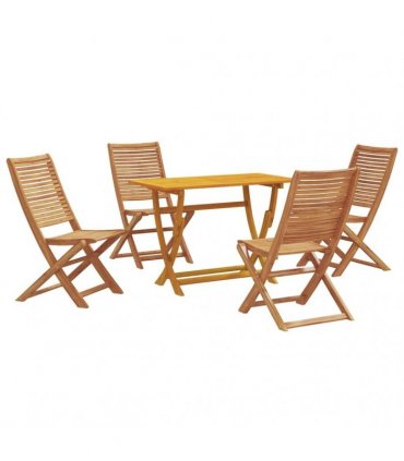 vidaXL Garden Dining Set 5 pcs Brown Solid Acacia Wood