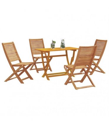 vidaXL Garden Dining Set 5 pcs Brown Solid Acacia Wood