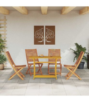 vidaXL Garden Dining Set 5 pcs Brown Solid Acacia Wood
