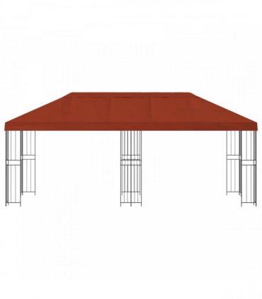 vidaXL Garden Gazebo 6 x 3 m Terracotta Polyester and Steel 190 gsm