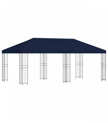 vidaXL Garden Gazebo 6 x 3 m Blue Polyester and Steel 190 gsm
