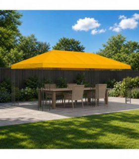 vidaXL Garden Gazebo 6 x 3 m Yellow Polyester and Steel 190 gsm