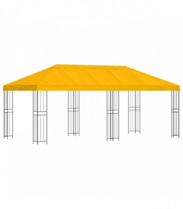 vidaXL Garden Gazebo 6 x 3 m Yellow Polyester and Steel 190 gsm