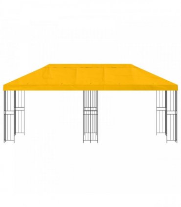 vidaXL Garden Gazebo 6 x 3 m Yellow Polyester and Steel 190 gsm