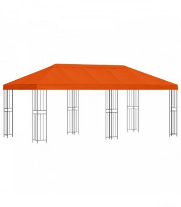 vidaXL Garden Gazebo 6 x 3 m Orange Polyester and Steel 190 gsm