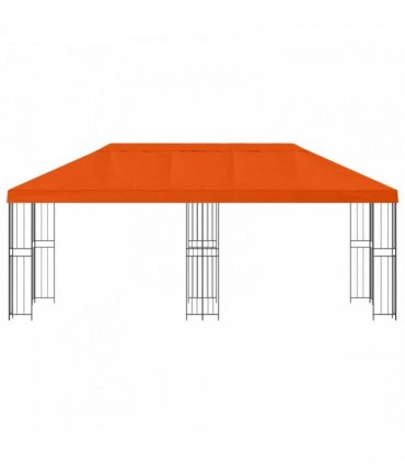 vidaXL Garden Gazebo 6 x 3 m Orange Polyester and Steel 190 gsm