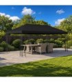 vidaXL Garden Gazebo 6 x 3 m Black Polyester and Steel 190 gsm