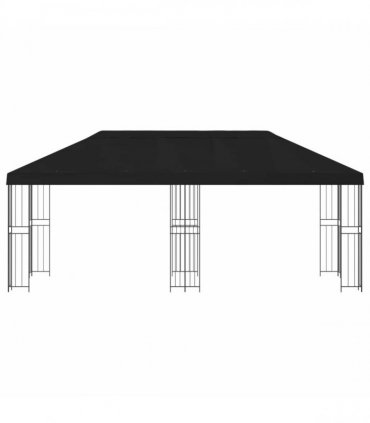 vidaXL Garden Gazebo 6 x 3 m Black Polyester and Steel 190 gsm