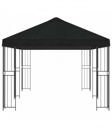 vidaXL Garden Gazebo 6 x 3 m Black Polyester and Steel 190 gsm