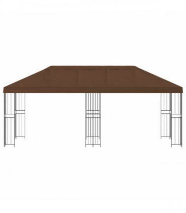 vidaXL Garden Gazebo 6 x 3 m Brown Polyester and Steel 190 gsm