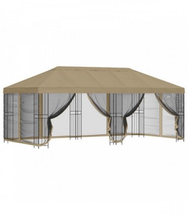 vidaXL 6 x 3 m Beige Polyester and Steel 190 gsm