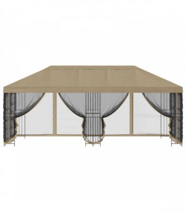 vidaXL 6 x 3 m Beige Polyester and Steel 190 gsm