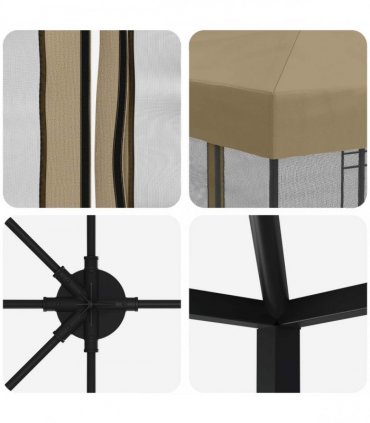 vidaXL 6 x 3 m Beige Polyester and Steel 190 gsm