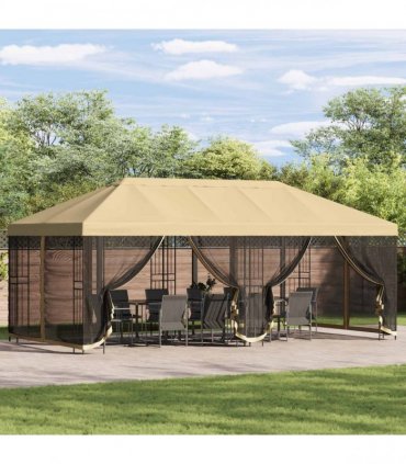 vidaXL 6 x 3 m Cream Polyester and Steel 190 gsm