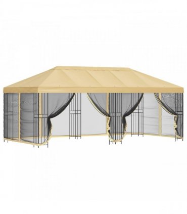vidaXL 6 x 3 m Cream Polyester and Steel 190 gsm