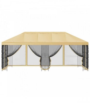 vidaXL 6 x 3 m Cream Polyester and Steel 190 gsm
