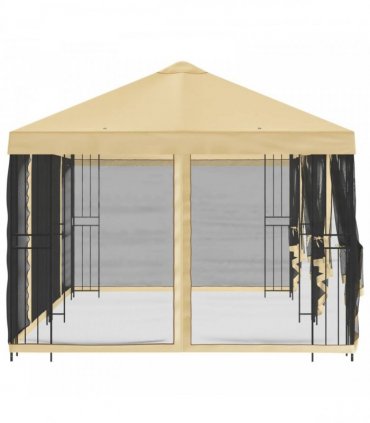 vidaXL 6 x 3 m Cream Polyester and Steel 190 gsm