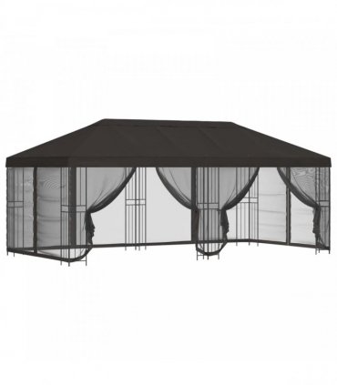 vidaXL Garden Gazebo with Sidewalls 6 x 3 m Anthracite