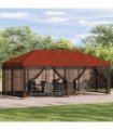 vidaXL Garden Gazebo with Sidewalls 6 x 3 m Terracotta
