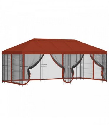 vidaXL Garden Gazebo with Sidewalls 6 x 3 m Terracotta