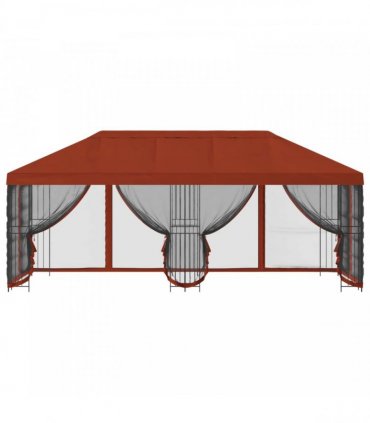 vidaXL Garden Gazebo with Sidewalls 6 x 3 m Terracotta