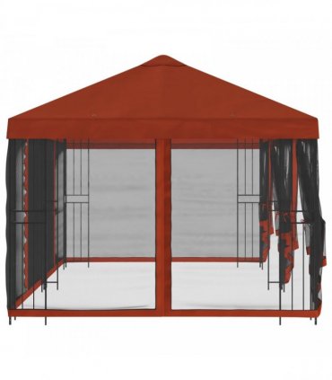 vidaXL Garden Gazebo with Sidewalls 6 x 3 m Terracotta