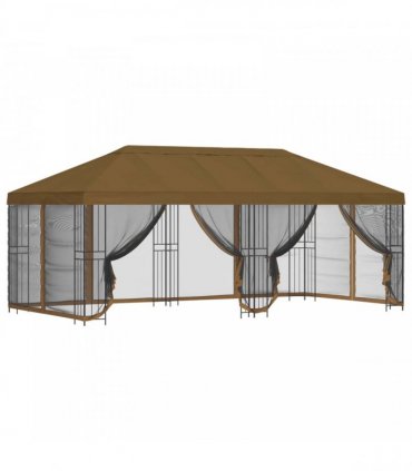 vidaXL 6 x 3 m Taupe Polyester and Steel 190 gsm
