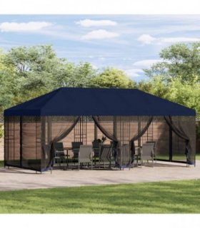 vidaXL 6 x 3 m Blue Polyester and Steel 190 gsm